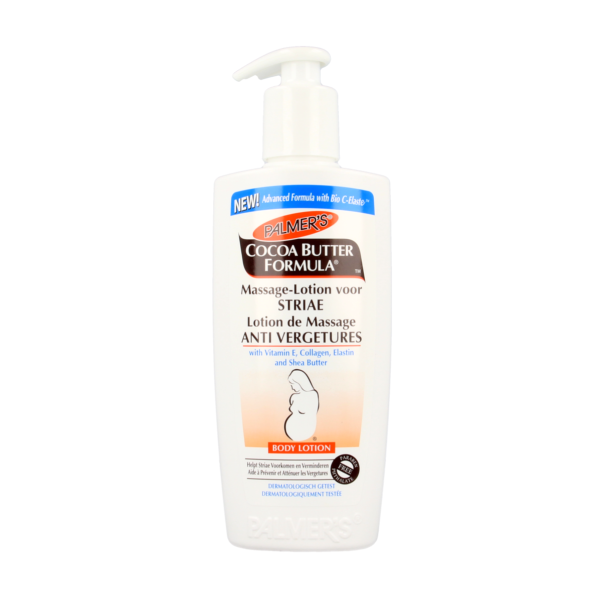 Palmer's Cocoa Butter Massage Lotion for Striae, 250ml, a creamy body lotion with cocoa butter for skin hydration and stretch mark care