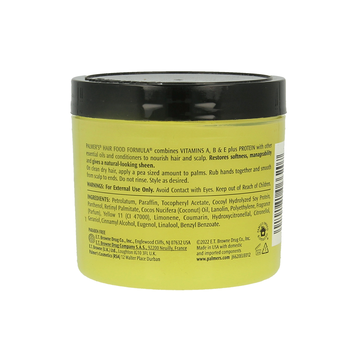 Palmer's Hair Food formula pot, 150g, showing the jar with hair care product and label on a white background.