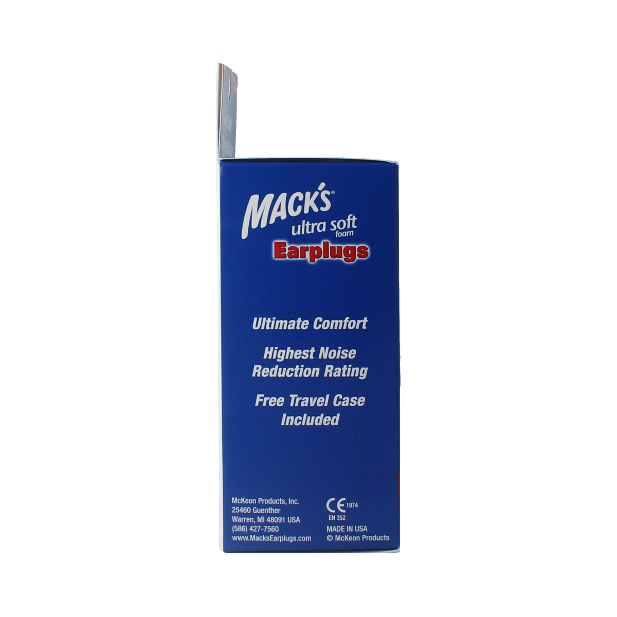 Macks Safesound Ultra ear protection hearing protection earmuffs, shown in black with padded ear cups and adjustable headband.