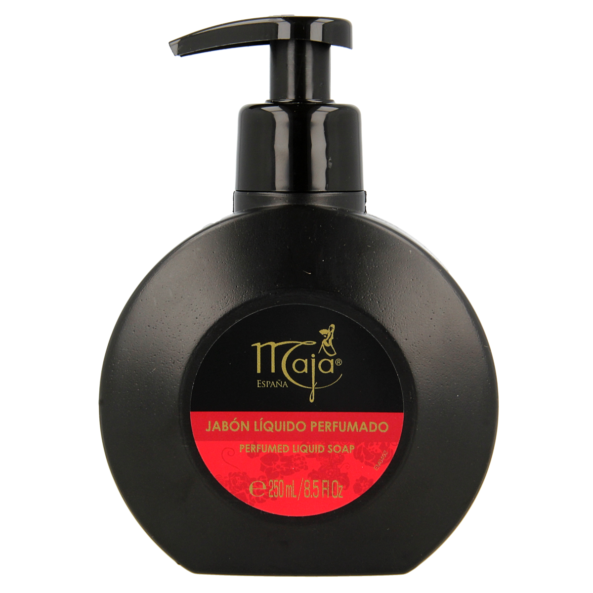 Maja vloeibare zeep in 250ml fles, geparfumeerde zachte zeep met elegante label, ideal voor handwas en verzorging.