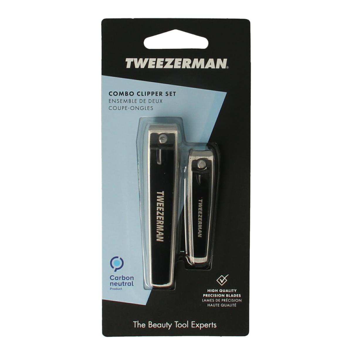 Tweezerman combo nail clippers set for manicure and pedicure, includes precision grooming tools in a sleek design.