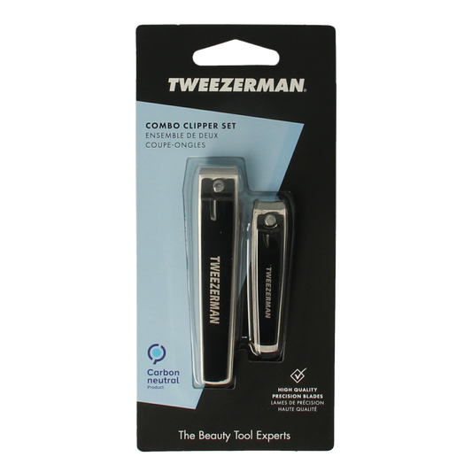 Tweezerman combo nail clippers set for manicure and pedicure, includes precision grooming tools in a sleek design.
