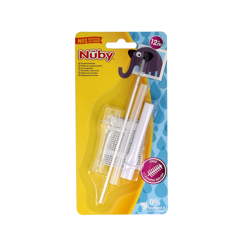 Nuby Flip-It replacement set with anti-leak spout for toddler cups, includes one piece designed for 12+ months.