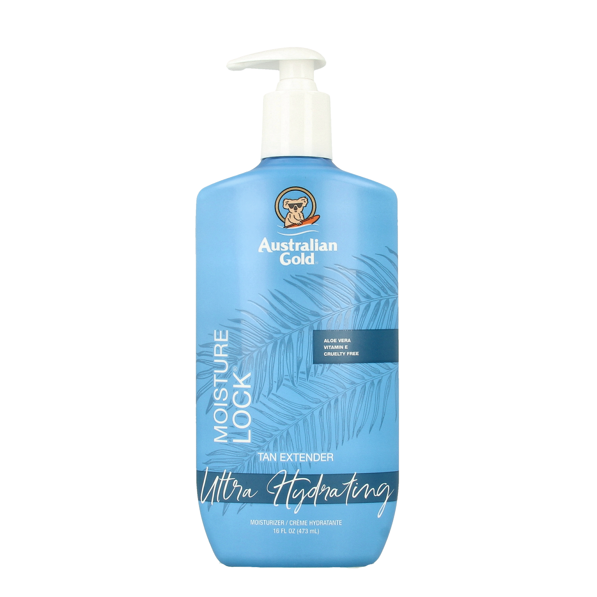Australian Gold Moisture Lock After Sun Lotion in 473ml bottle, hydrating after sun exposure, Australian Gold skincare product
