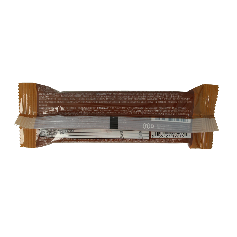 Taste of Nature dark chocolate peanut caramel bio chocolate bar, 40g, with rich chocolate, crunchy peanuts, and caramel details visible.