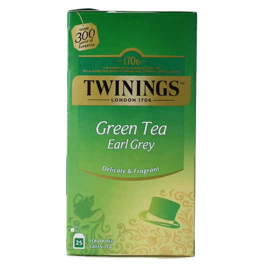 Twinings Green tea earl grey 25.00 Zakjes