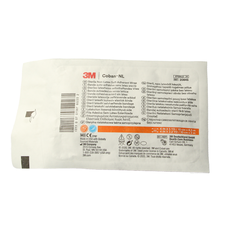 3M Coban self-adhesive bandage 10x4.5m, flexible elastic wrap for securing dressings or supporting injuries.
