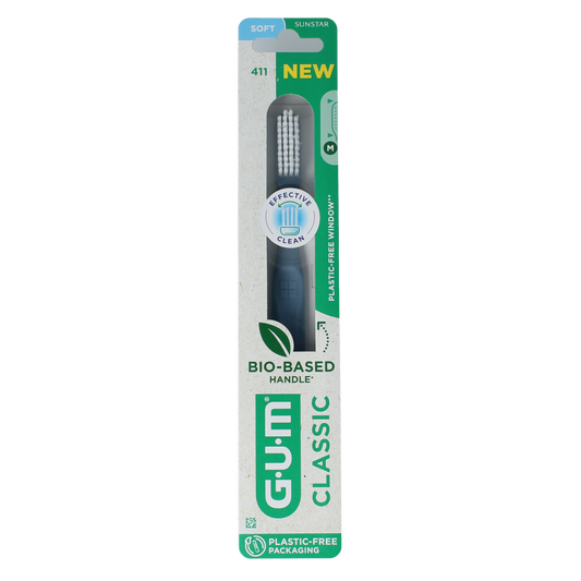GUM Classic Soft large head toothbrush, single unit, with soft bristles for gentle cleaning of teeth and gums
