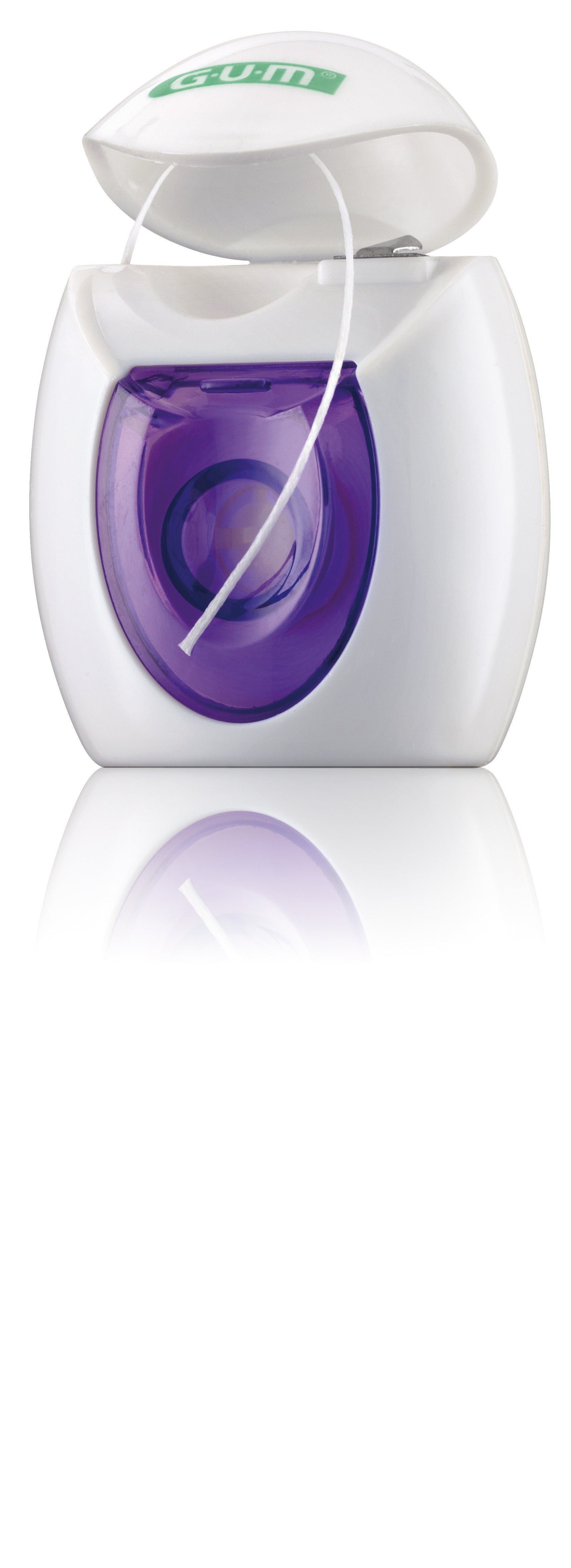 GUM expanding dental floss 30 meters for oral hygiene and brushing control, shown in a close-up image.