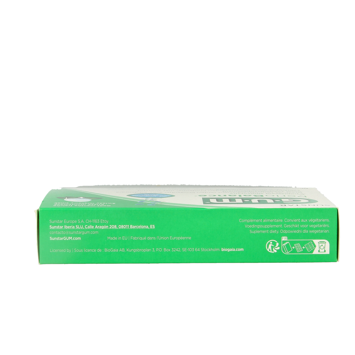 GUM Periobalance 30.00 micro-organismen pastilles in a container, natural oral health supplement from GUM brand.
