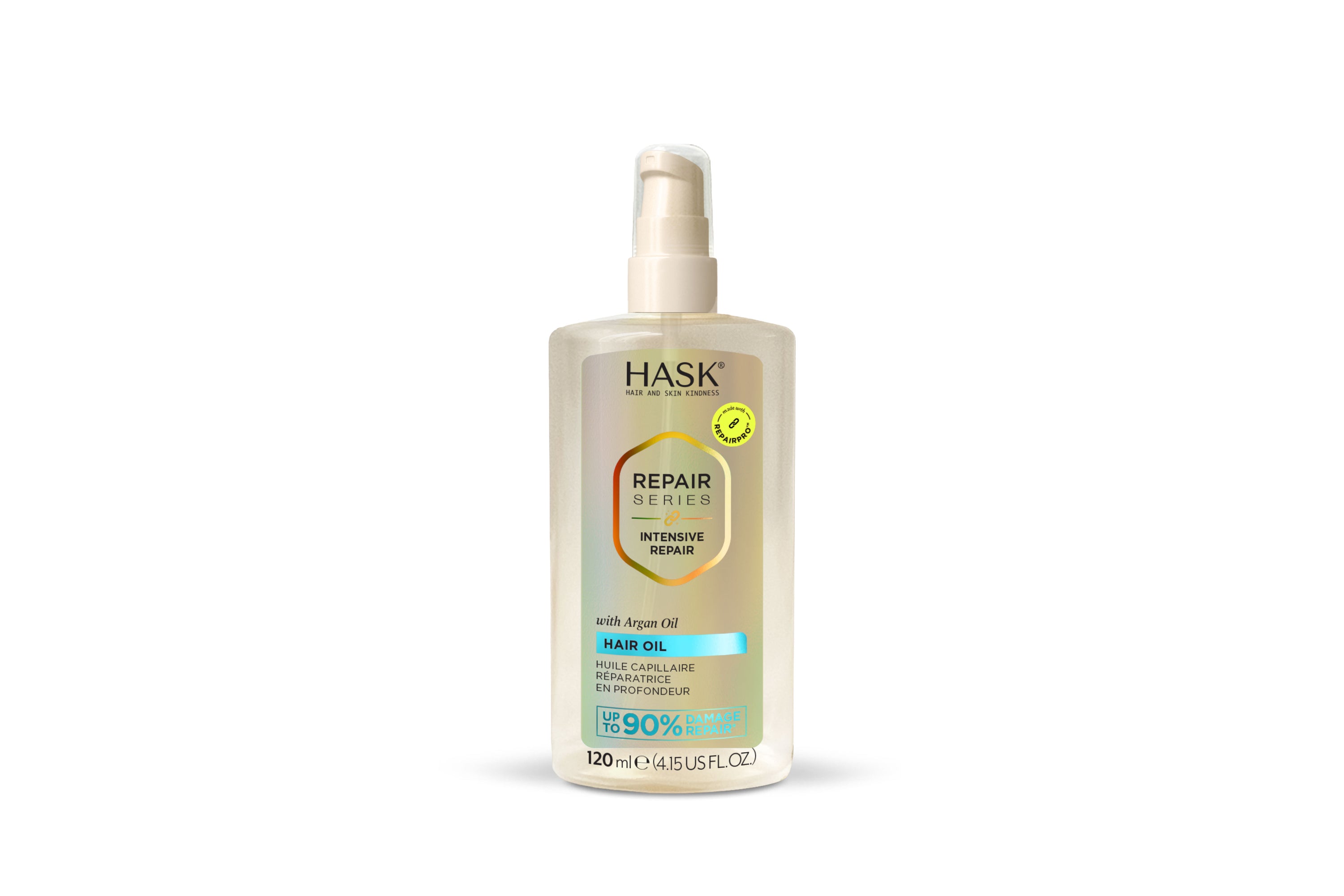 HASK Intensive Repair Hair Oil in 120ml bottle, smooth and nourish damaged hair with natural ingredients.