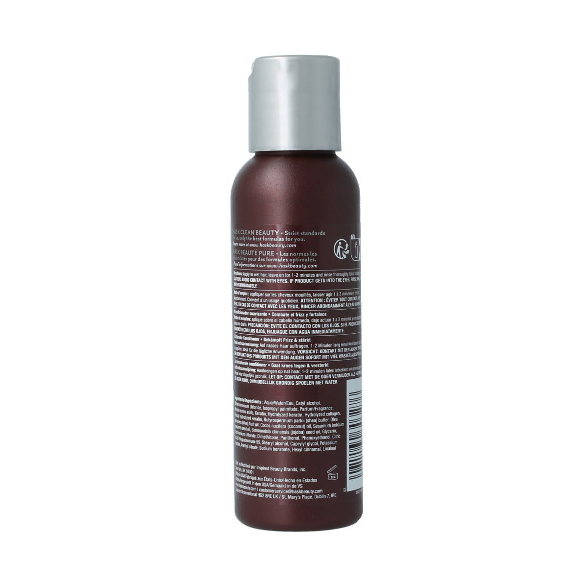HASK Keratin protein smoothing conditioner travel size 100ml bottle, hair care product for smooth, shiny hair.