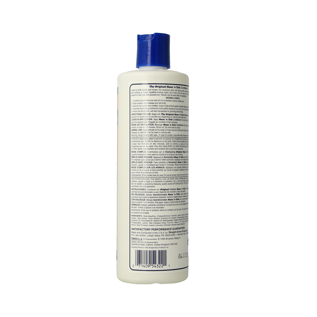Mane 'n Tail original conditioner bottle, 355ml, for hair care, with a white and green label and flip-top cap.