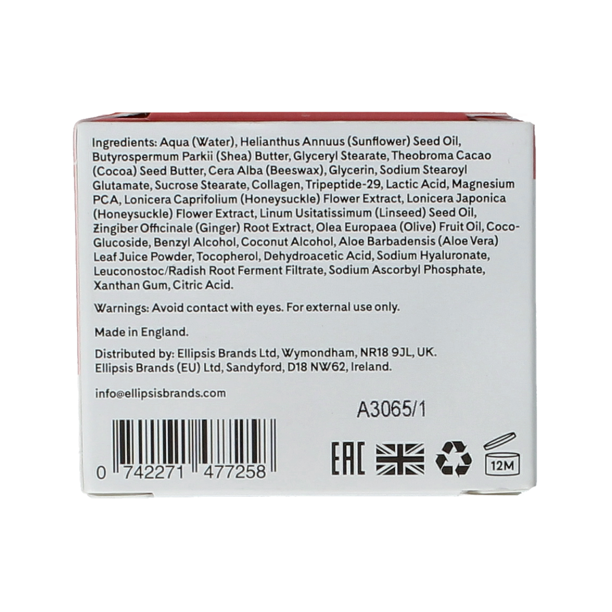 Q+A Collagen face cream in 50g jar, facial skincare product with collagen for nourishing and hydrating skin.