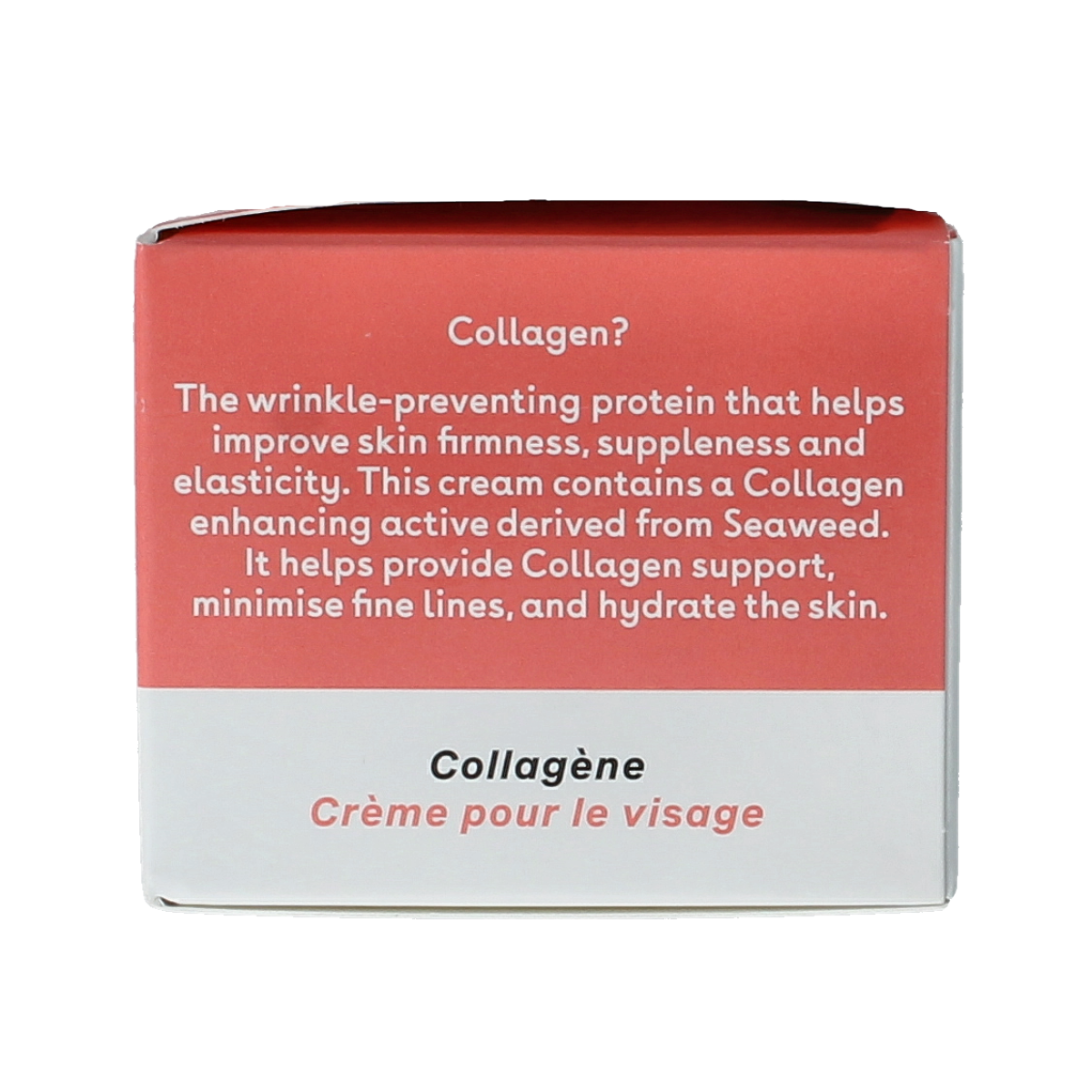 Q+A Collagen face cream in 50g jar, hydrating facial moisturizer with collagen for smooth, youthful skin.
