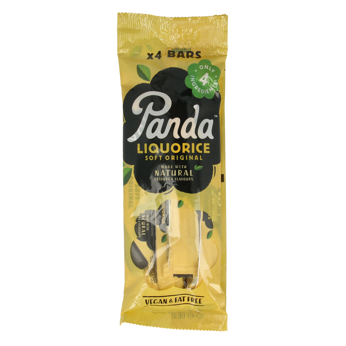 Panda Dropstaaf candy sticks in a box, colorful sweet treats from Panda snoepgoed, 4.00 pieces in a cheerful package.