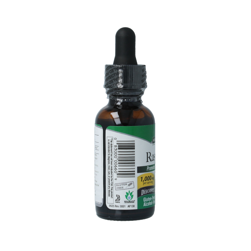 Natures Answer Frambozenblad alcoholvrije kruidenpreparaat in 30ml druppelfles, met frambozenblad plantenextract.
