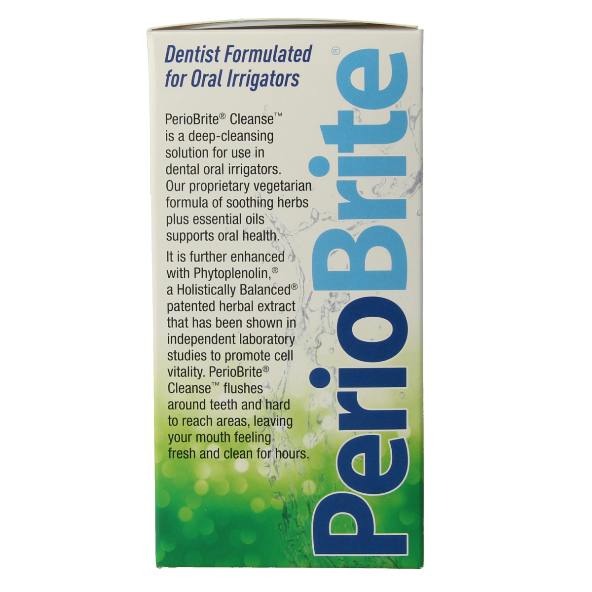 Natures Answer PerioBrite mouthwash with 22 herbs and Q10 in a 120ml bottle, promoting oral hygiene and gum health.
