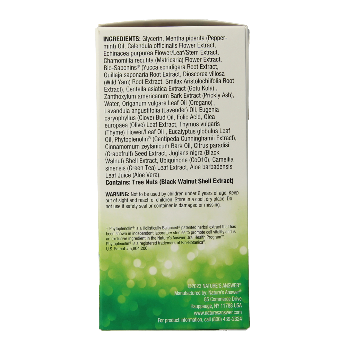 Natures Answer PerioBrite mouthwash with 22 herbs and Q10, 120ml, for oral hygiene and dental care.