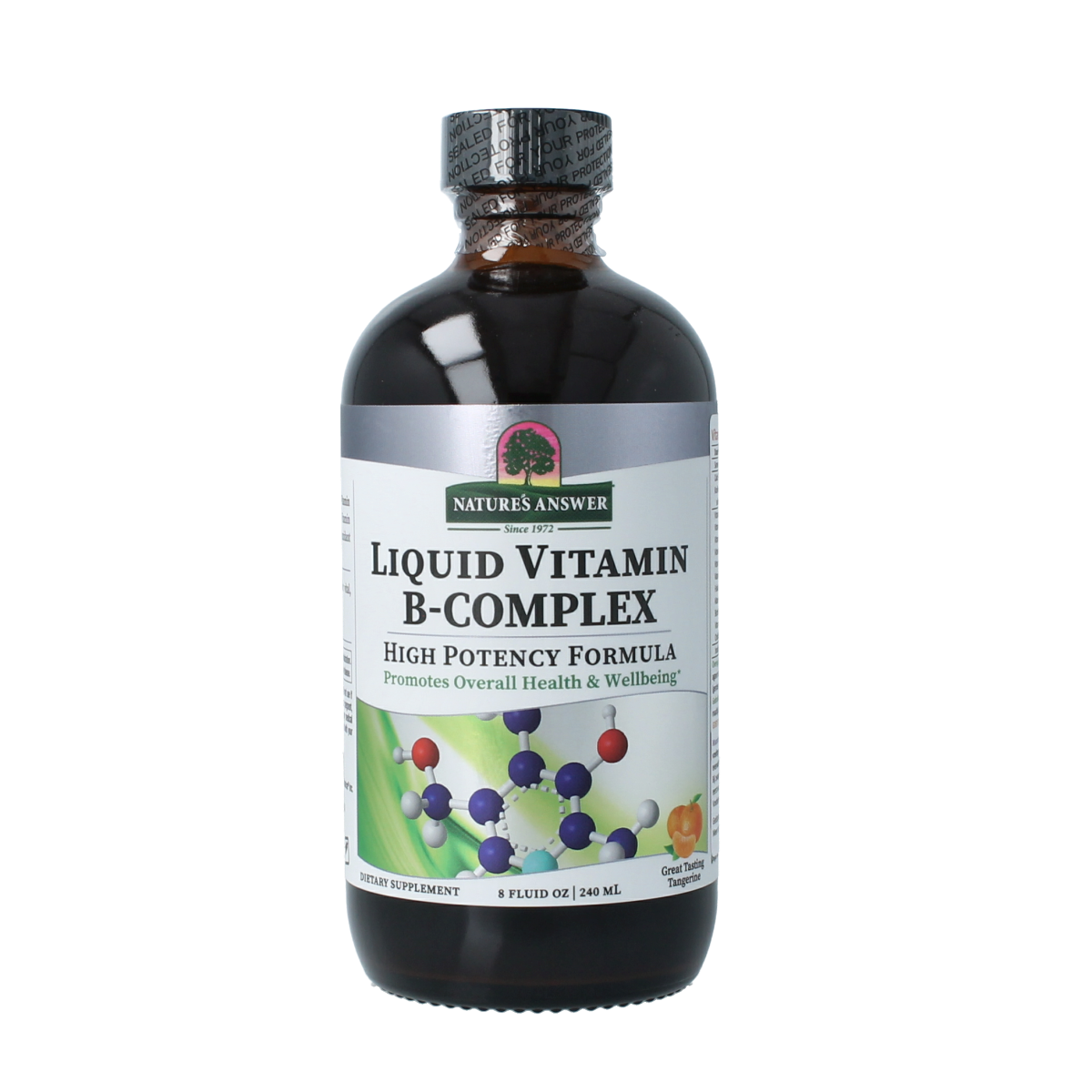 Liquid Vitamin B complex by Natures Answer in a 240ml bottle, providing a multi-vitamin B supplement in liquid form.