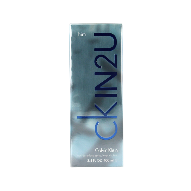 Calvin Klein In2U for Him eau de toilette vaporizer 100ml bottle, fresh men's fragrance with modern scent notes.