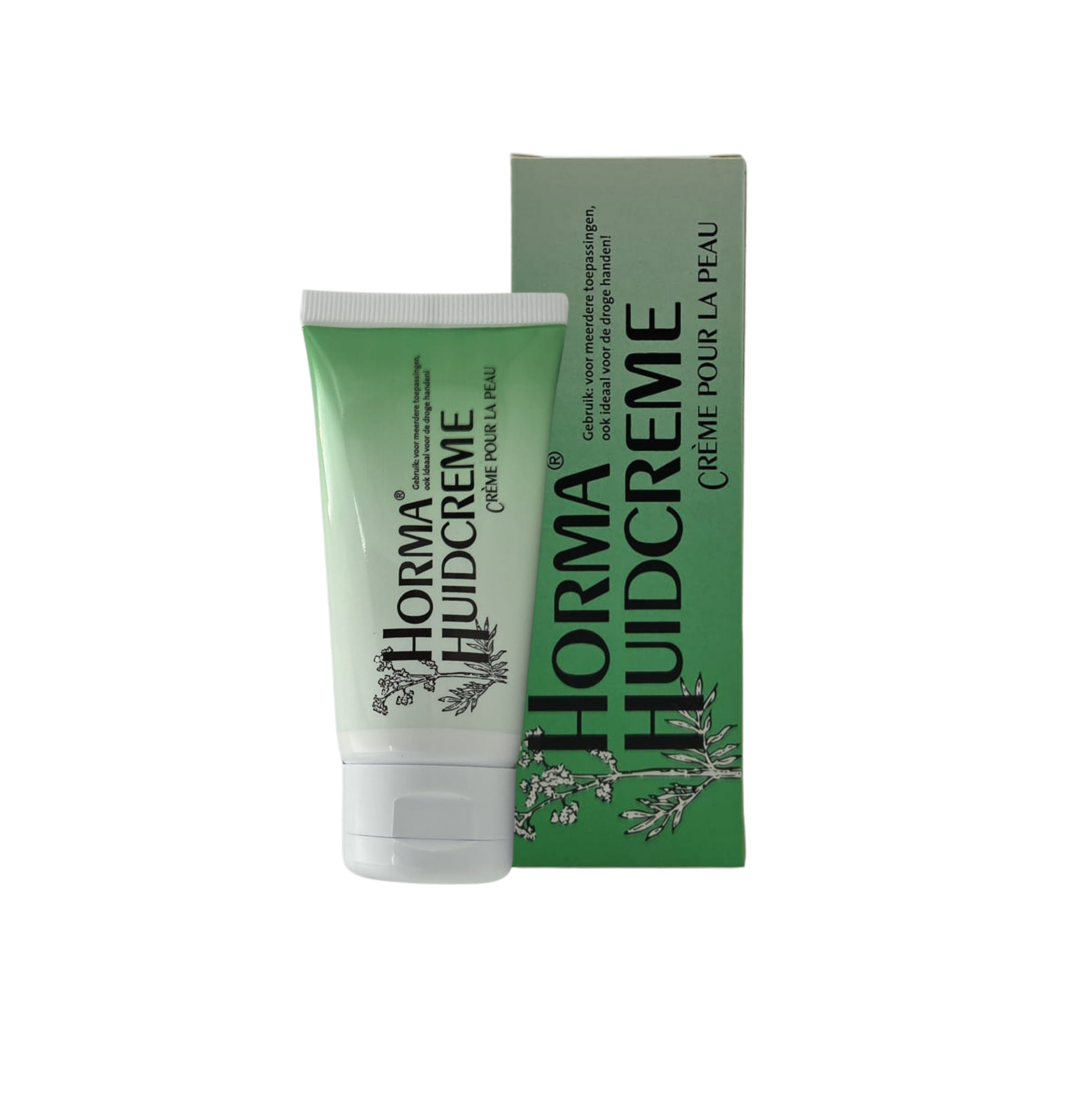 Horma Huidcreme 50g, a nourishing body care cream in a small jar, designed for smooth, hydrated skin.