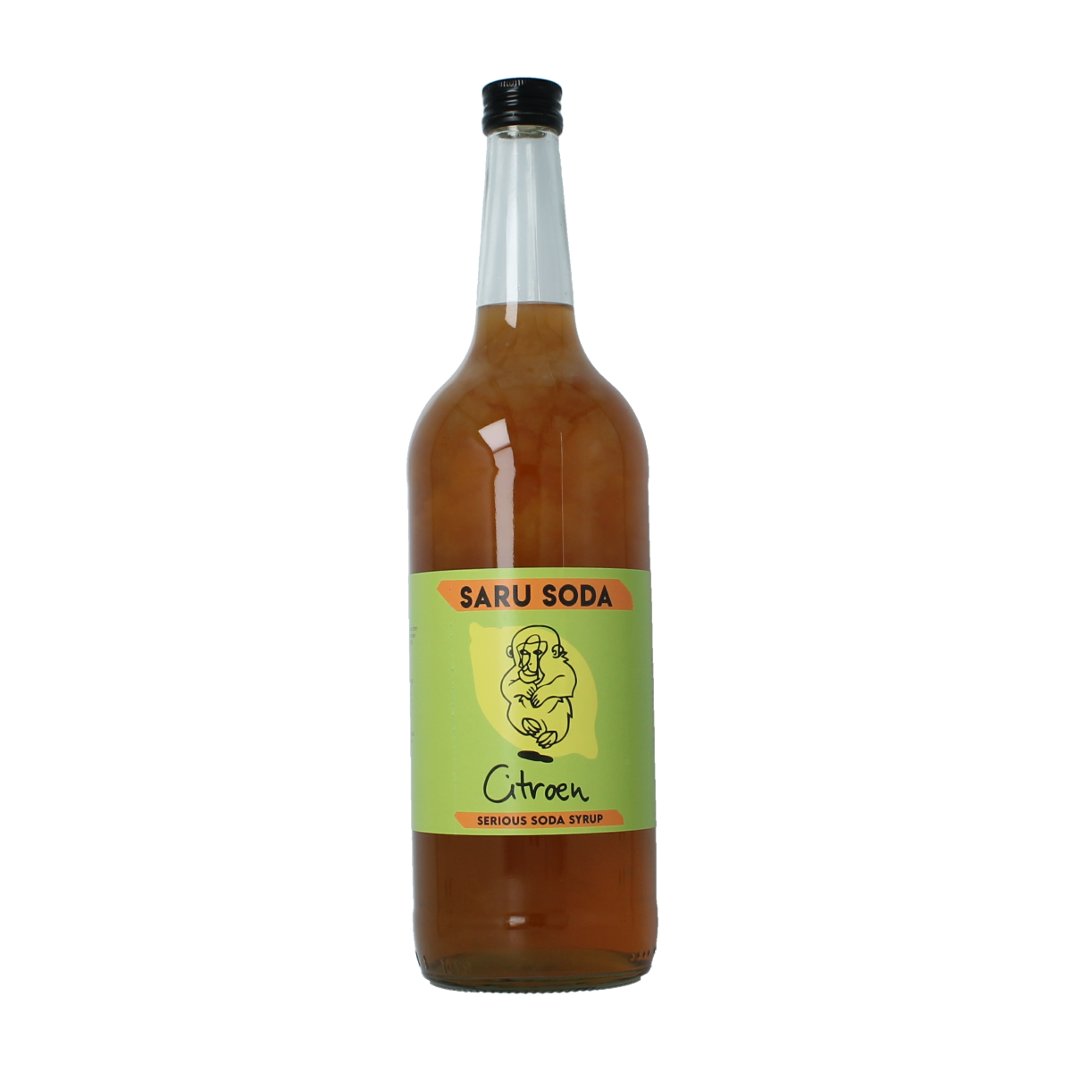 Saru Soda Citroen Bio Demeter lemon syrup bottle for drinks and sodas, 1 liter, natural and organic product.