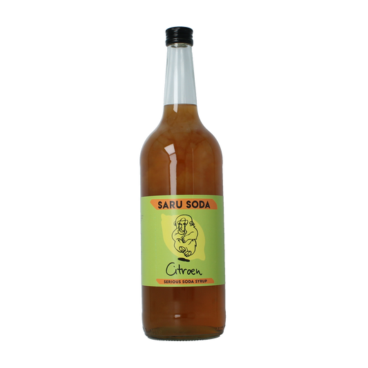 Saru Soda Citroen Bio Demeter lemon syrup bottle for drinks and sodas, 1 liter, natural and organic product.