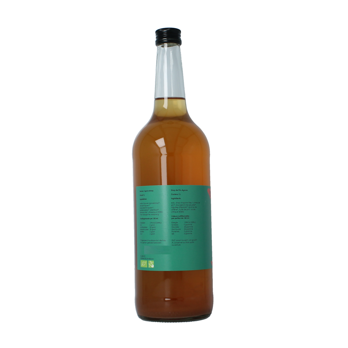 Saru Soda bio dennen agave syrup in a 1-liter bottle, natural drink and juice product from Saru Soda.