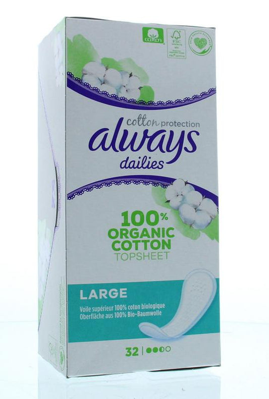 Always Dailies cotton protection inlegkruisjes large 32.00 Stuks