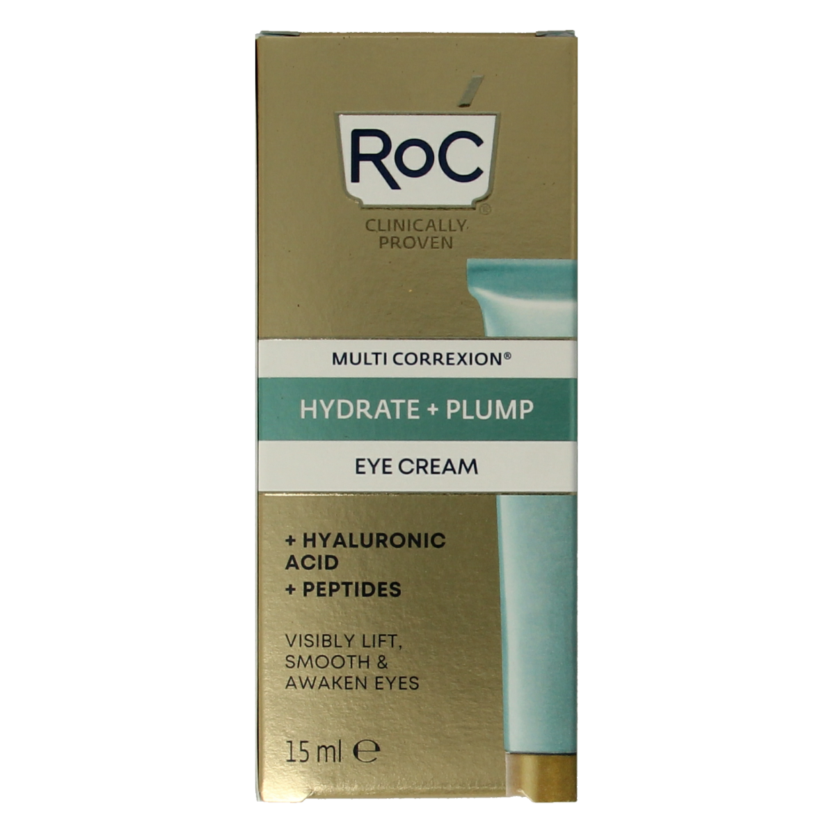 ROC Multi CorreXion Hydrate+Plump Eye Gel Cream in 15ml, soothing eye care product with hydrating and plumping formula.