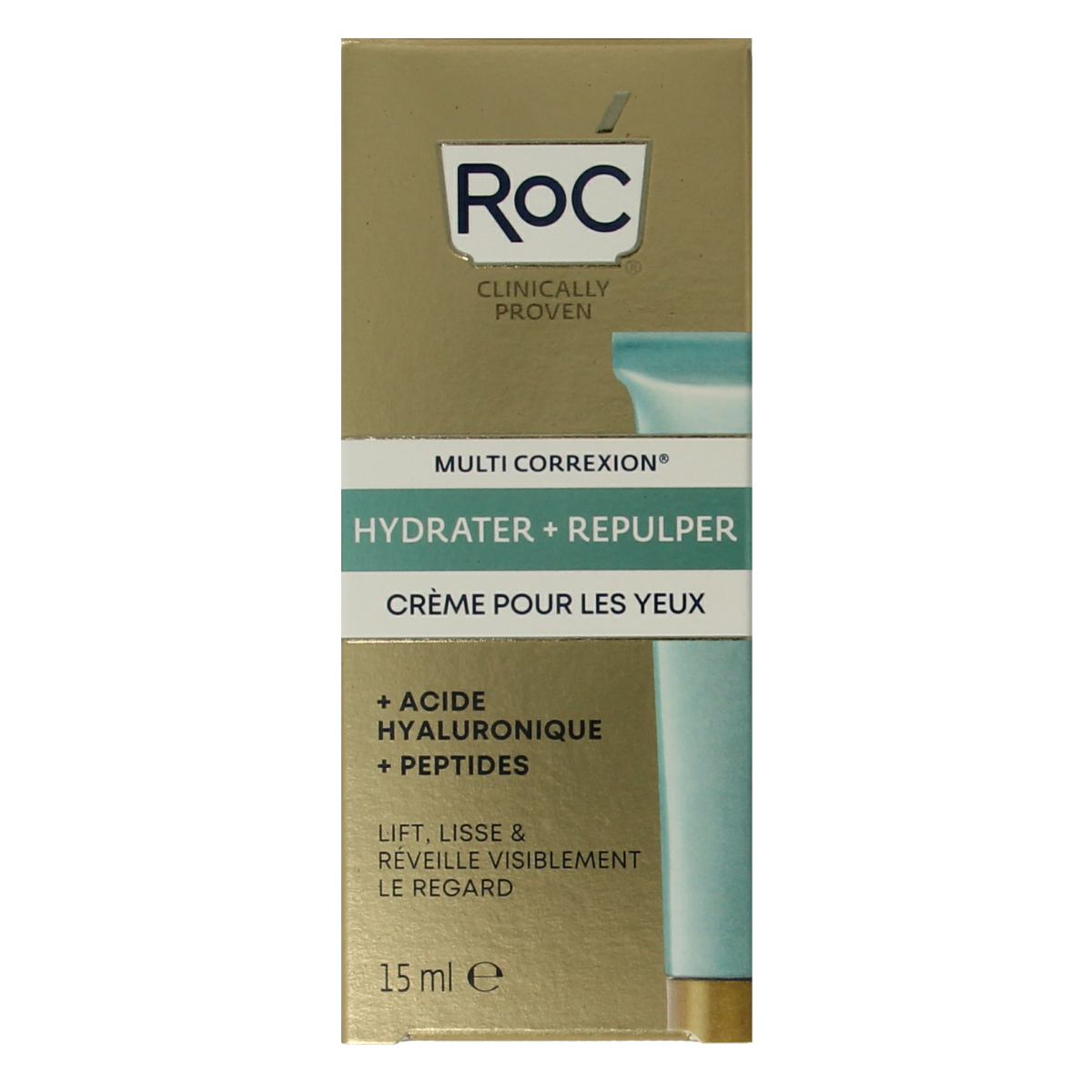 ROC Multi CorreXion Hydrate+Plump Eye Gel Cream in 15ml, soothing eye care product with hydrating and plumping benefits.