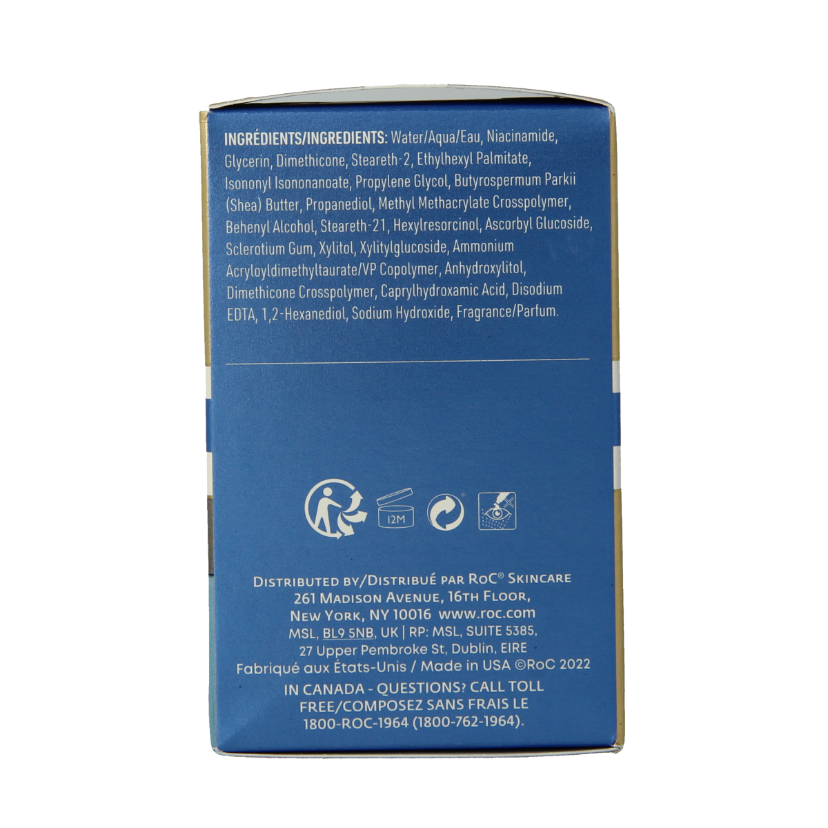 ROC Multi Correxion Even Tone+Lift night cream in a 50ml jar, featuring smooth, rejuvenating skincare for evening facial care.