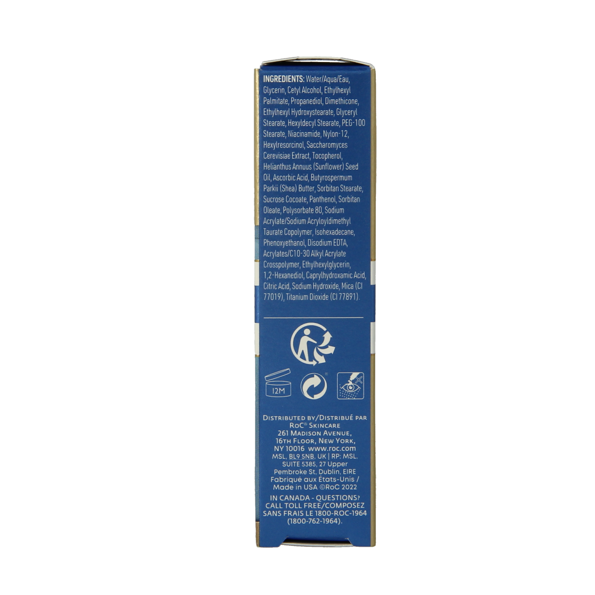 ROC Multi Correxion Even Tone + Lift eye cream in 15ml jar, eye care product for brightening and lifting the skin around the eyes.