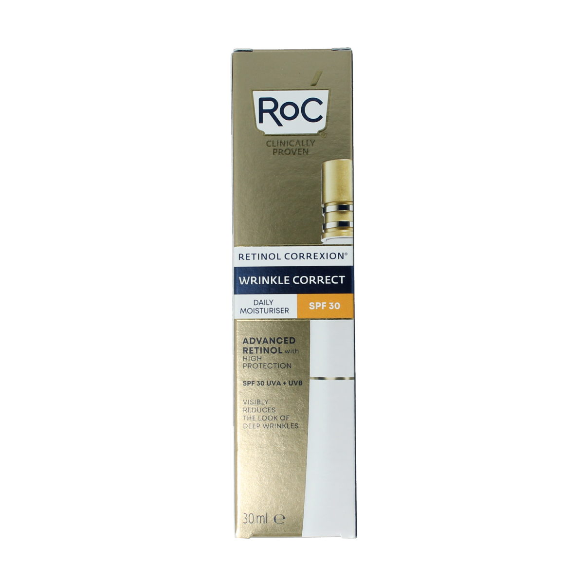 ROC Retinol Correxion wrinkle correct moisturizer in a 30ml jar, designed for facial skincare and anti-aging.