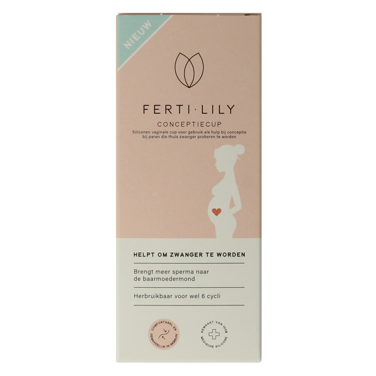 Ferti Lily conceptie cup, 1 piece, with smooth, discreet design for intimate use, from Ferti Lily brand.