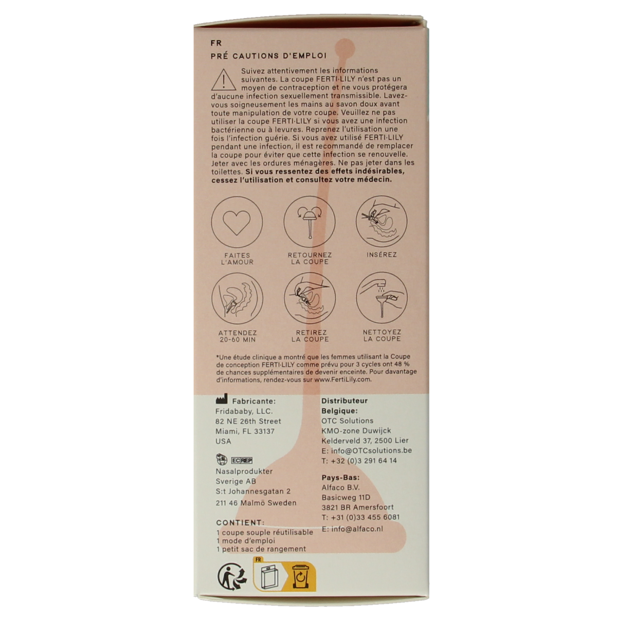 Ferti Lily conceptie cup in packaging, discreet erotic product designed for fertility and intimacy.