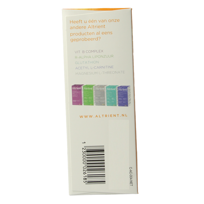 Livon Altrient C liposomal vitamin C sachets, single-serving supplement packs with orange-flavored vitamin C concentrate.