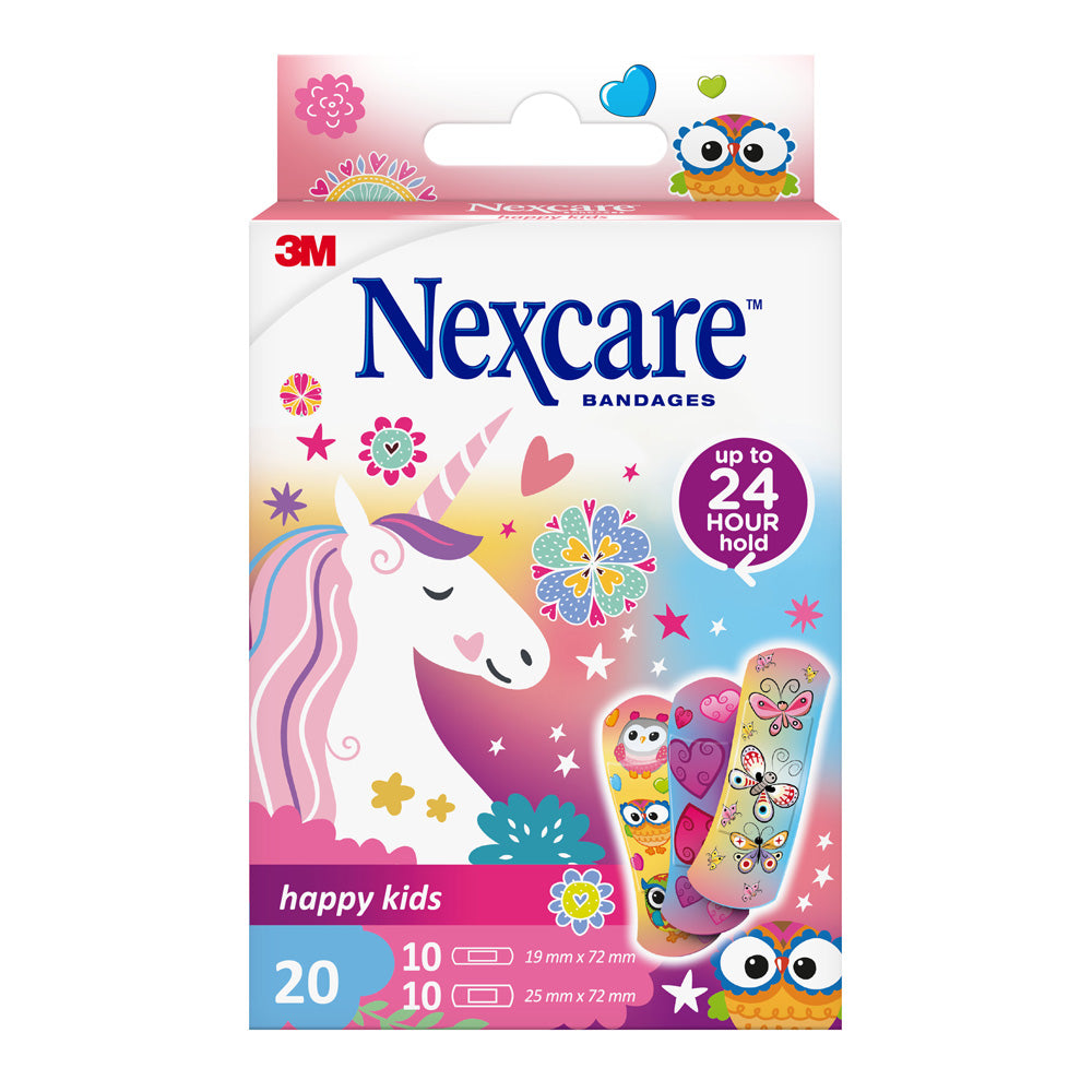 Nexcare Aqua Clear waterproof 360° pleisters in a box, transparent adhesive bandages for effective wound protection.