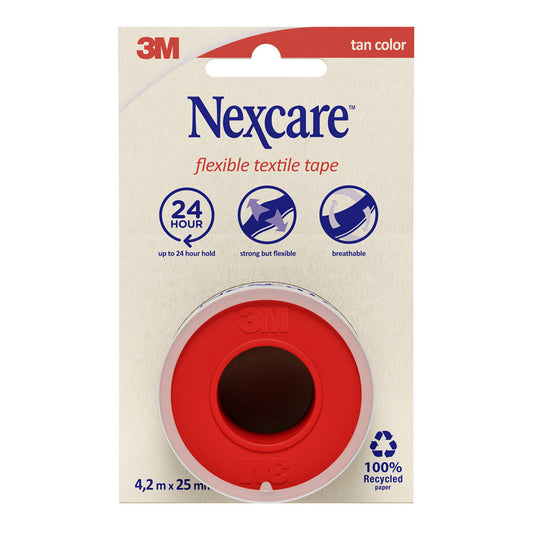 Nexcare flexible textile sport tape, one roll, used for athletic support and injury prevention, with a textured fabric surface.