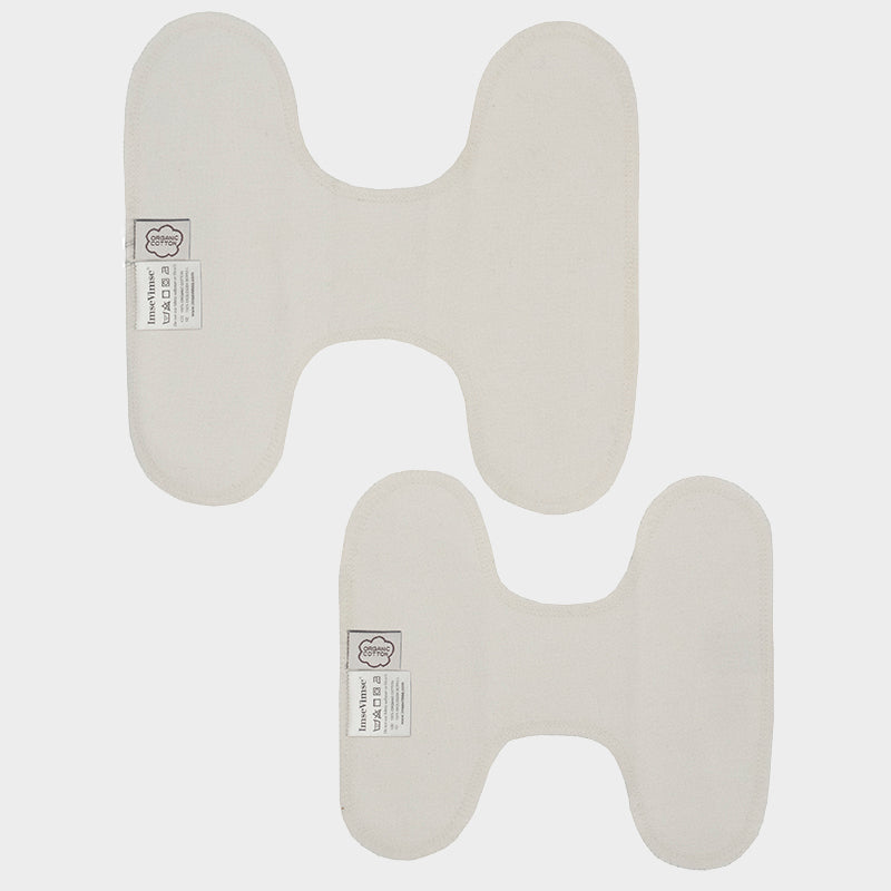 Natural beige washable inlegkruisjes from Imsevimse, reusable panty liners, no closure, set of three for women.