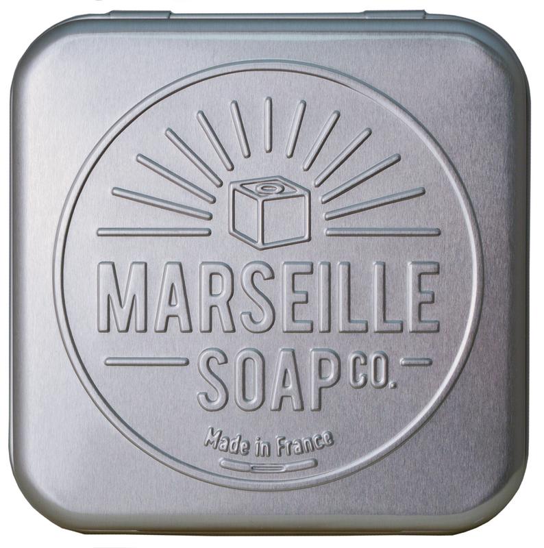 Aluminium soap dish for bathroom and toilet from Marseille Soap, designed to hold a bar of Marseille soap.