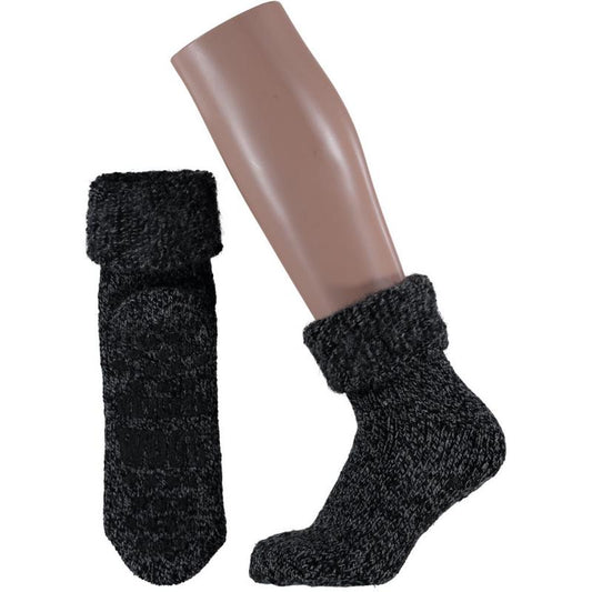 Apollo Slofsok anti-slip unisex black socks in size 39-42, featuring non-slip soles and comfortable fit.