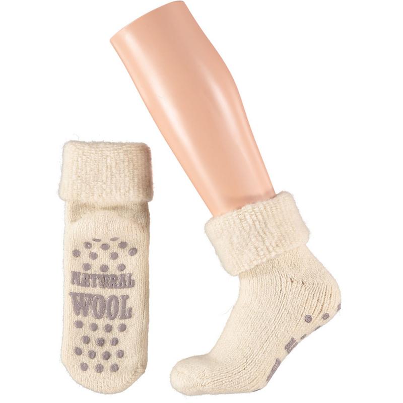 Apollo Slofsok anti-slip unisex socks in gray/beige, size 39-42, featuring grip soles for secure wear.