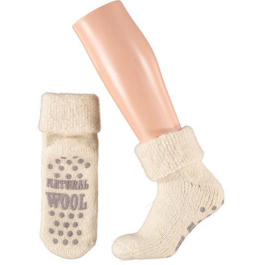 Apollo Slofsok anti-slip unisex socks in gray/beige, size 39-42, featuring grip soles for secure wear.