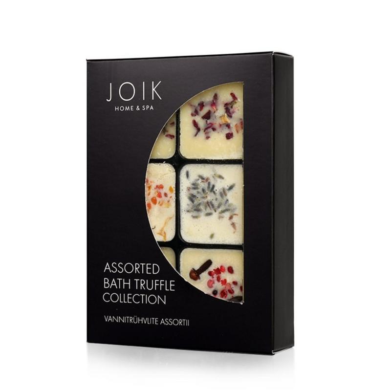 Joik Organics vegan bath and shower truffles in assorted scents, 258g, with natural ingredients and a luxurious appearance.