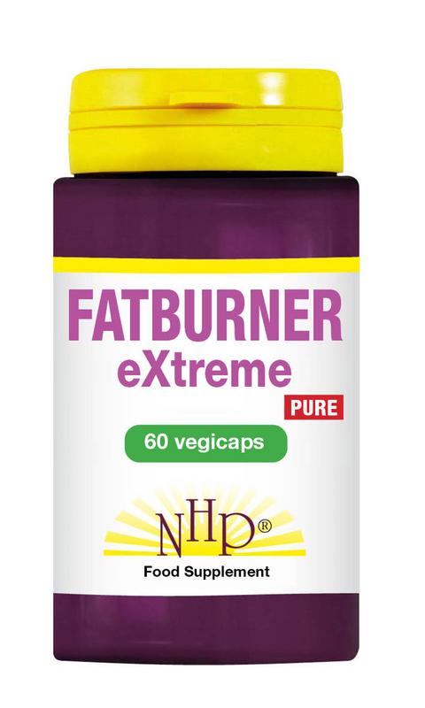 NHP Fatburner Extreme Vegicaps herbal supplement in a bottle, 60 vegetarian capsules for fat burning and metabolism support.
