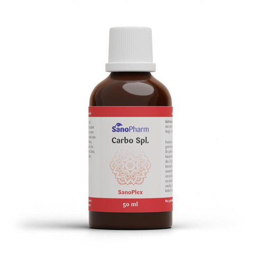 SanoPharm Carbo Sanoplex herbal supplement in 50ml bottle, part of SanoPharm's herbal preparations.