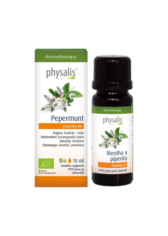 Physalis Pepermunt bio herbal preparation in a 30ml bottle, showing the labeled Physalis packaging and product details.