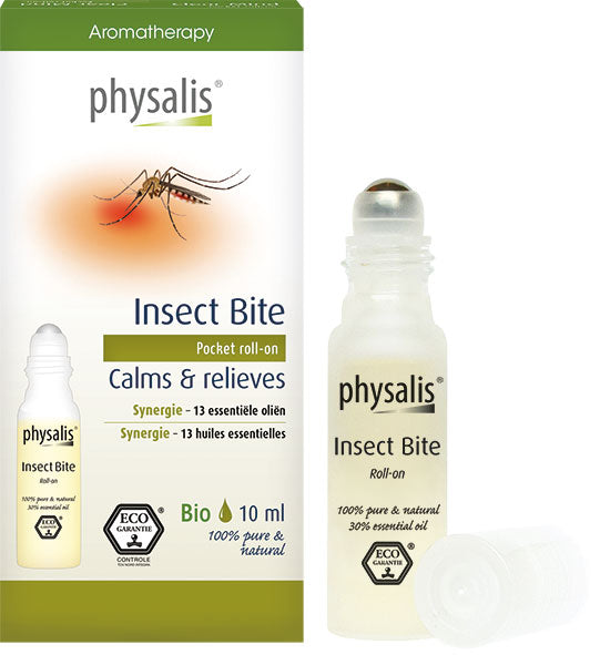 Physalis Roll-on insect bite treatment in a 10ml bottle, designed for body care and insect bite relief.